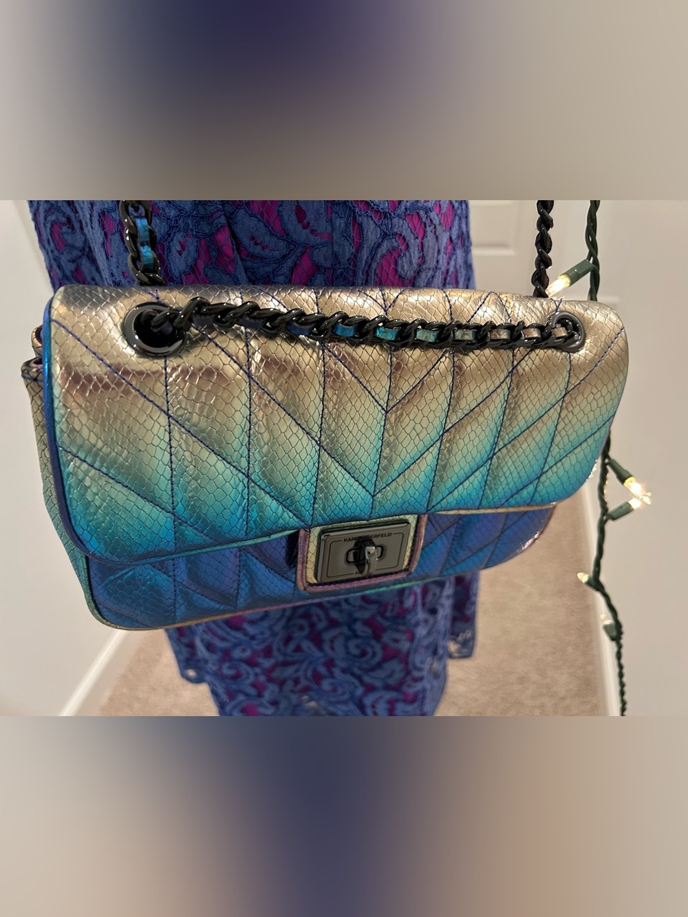 Karl Lagerfeld Paris Agyness (Mermaid Purse) Brand NEW must see gorgeous - Picture 1 of 15